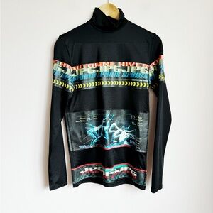 Jean Paul Gaultier Black Multicolor Graphic Top
